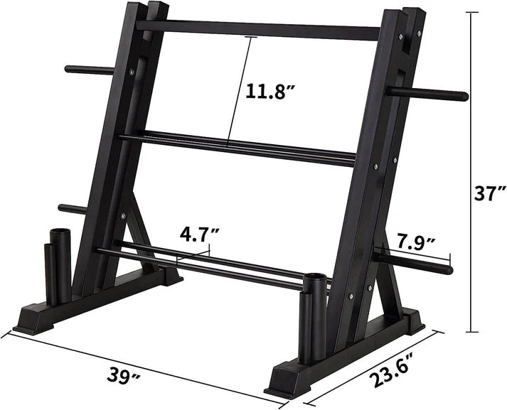 3 Tier Dumbbell Rack Multifunction Barbells Storage Rack